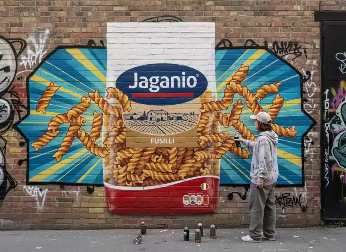 Graffiti Pasta Ad Mural
