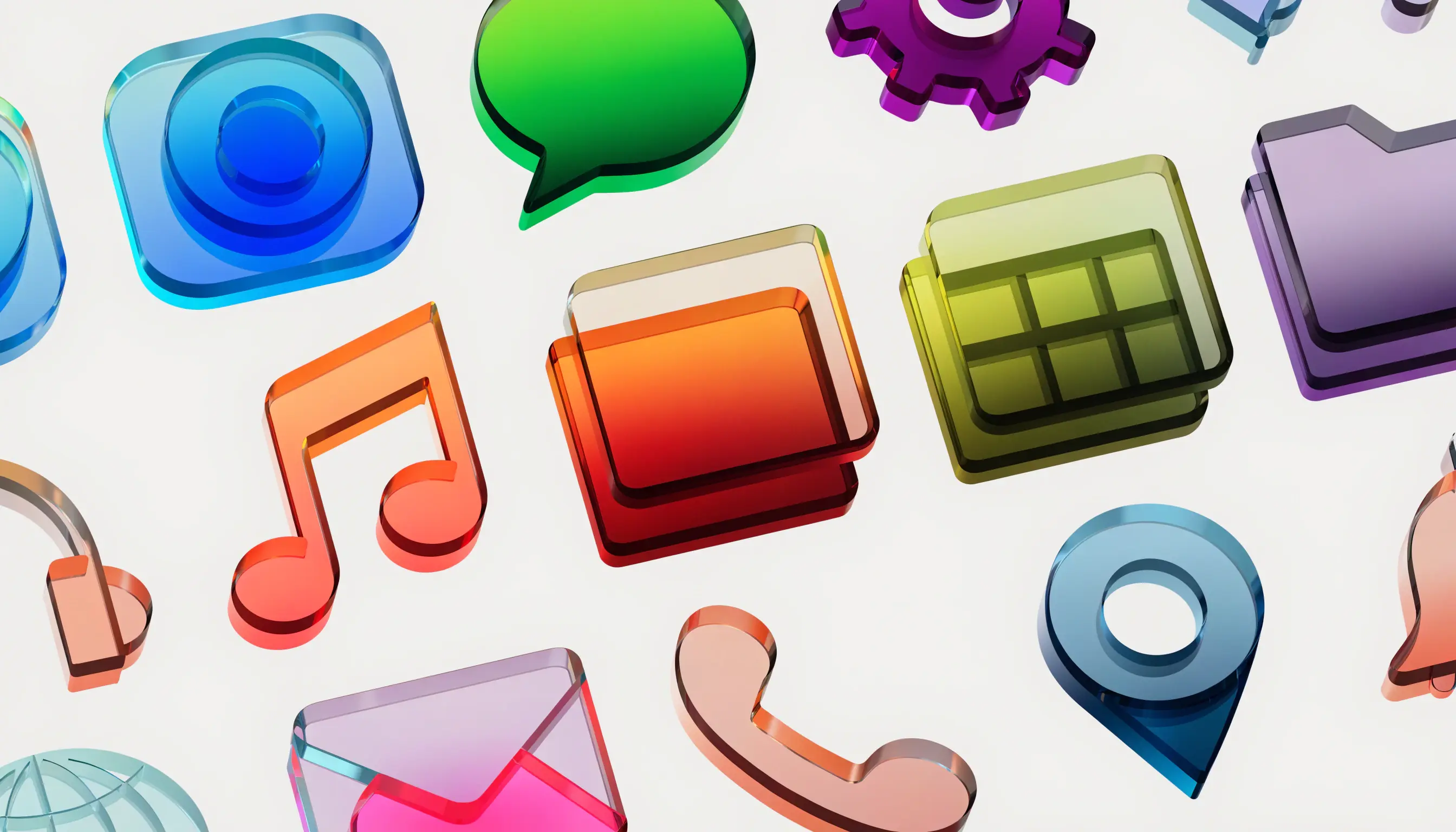 Glassmorphic 3D Icons